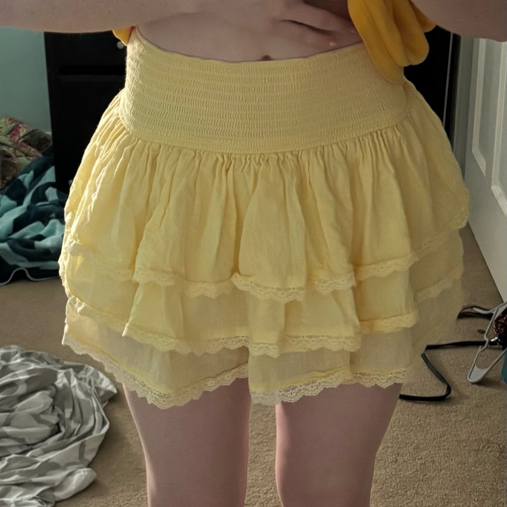 Sky To Moon Yellow Ruffle Skirt - Picture 3 of 4